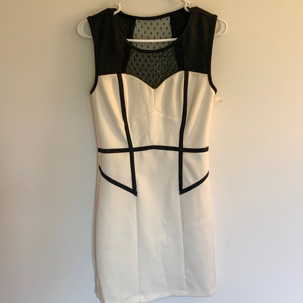 Bisou Bisou fitted black and white dress, size 8